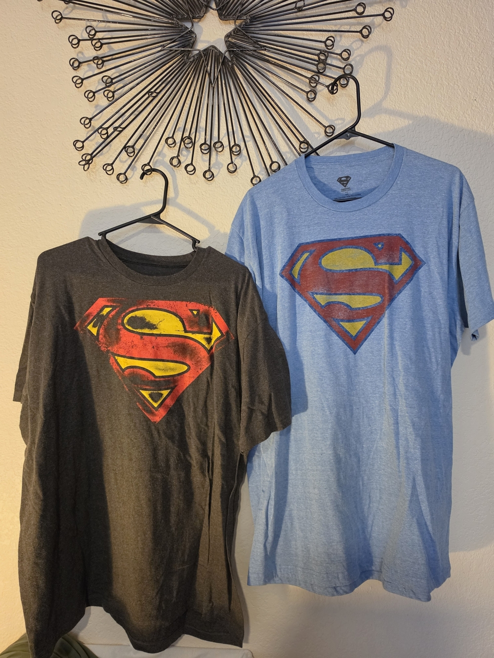 *bundle Of 2* Superman Graphic Short Sleeve Tee - Dark Gray & Light Blue
